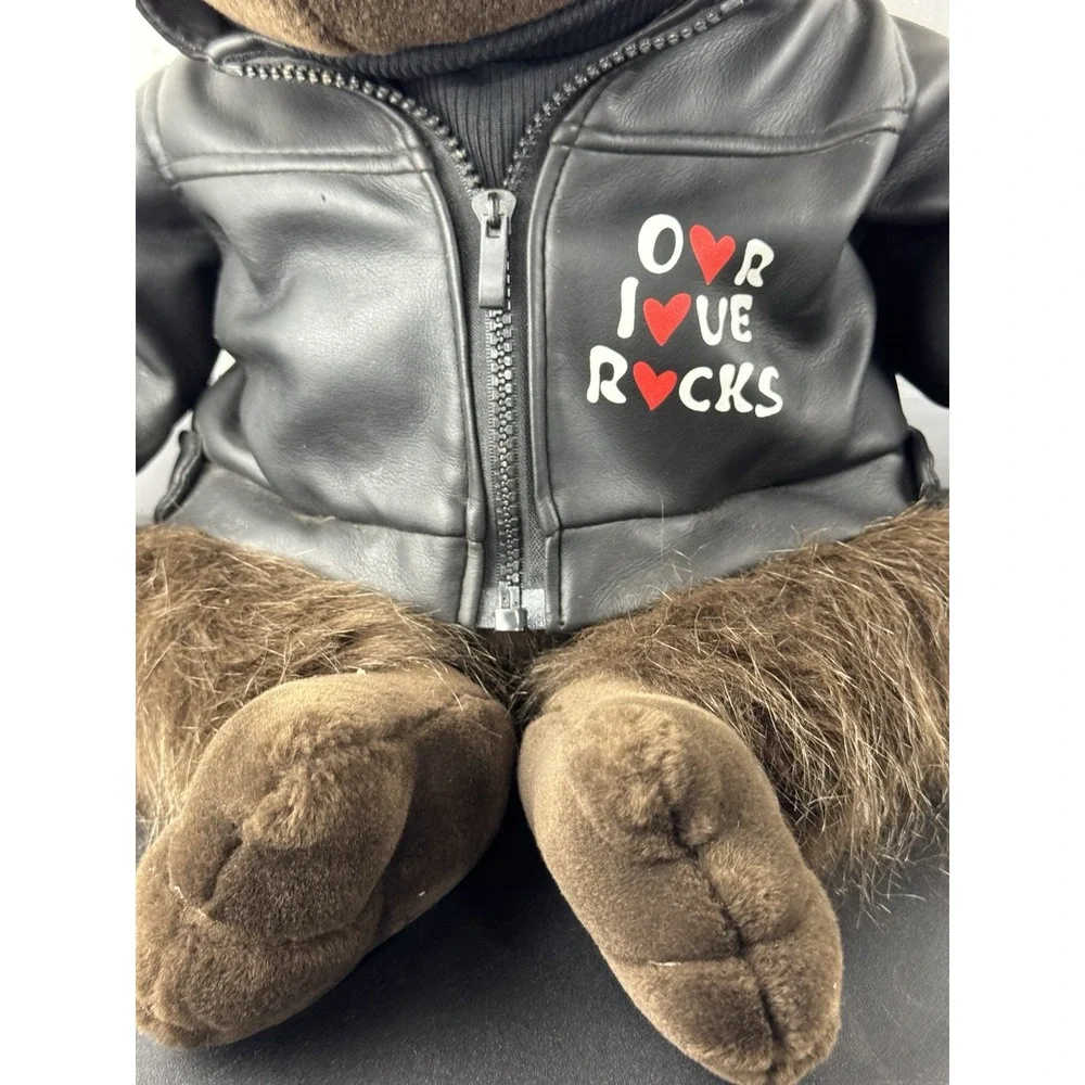 Dan Dee Collectors‎ Choice Gorilla Plush Our Love Rocks Faux Leather Jacket EUC